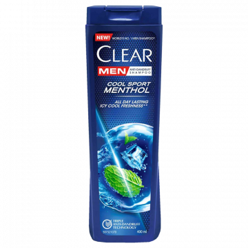 شامپو مو مردانه ضدشوره Cool Sport Menthol کلییر 400 میلی لیتری